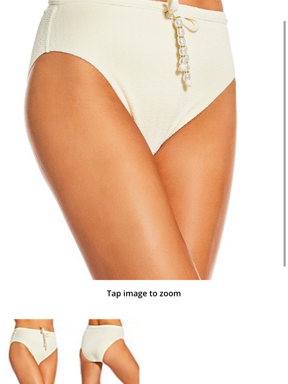 ANTONIO MELANI Cream Textured Seashell, Pearl-Accent Bikini Set - Picture 4 of 5